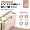 Premium Bento Box for Adults Upgraded Version Includes Spoon Fork Leakproof and BPA Free 32 oz Beige