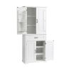 Bathroom Storage Cabinet with Doors and Drawer, Multiple Storage Space, Adjustable Shelf