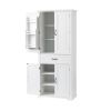Bathroom Storage Cabinet with Doors and Drawer, Multiple Storage Space, Adjustable Shelf