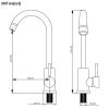 High Arc 360° Swivel Spout Single handle Matte Black or Gold Kitchen Bar Sink Faucet with Water Supply Hoses