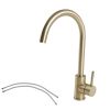 High Arc 360° Swivel Spout Single handle Matte Black or Gold Kitchen Bar Sink Faucet with Water Supply Hoses