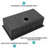 Undermount Kitchen Sink Single Bowl 16 Gauge Stainless Steel Gunmetal Black Workstation Sink