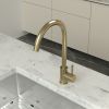 High Arc 360° Swivel Spout Single handle Matte Black or Gold Kitchen Bar Sink Faucet with Water Supply Hoses