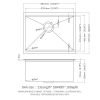 Undermount Kitchen Sink Single Bowl 16 Gauge Stainless Steel Gunmetal Black Workstation Sink