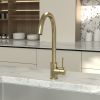 High Arc 360° Swivel Spout Single handle Matte Black or Gold Kitchen Bar Sink Faucet with Water Supply Hoses